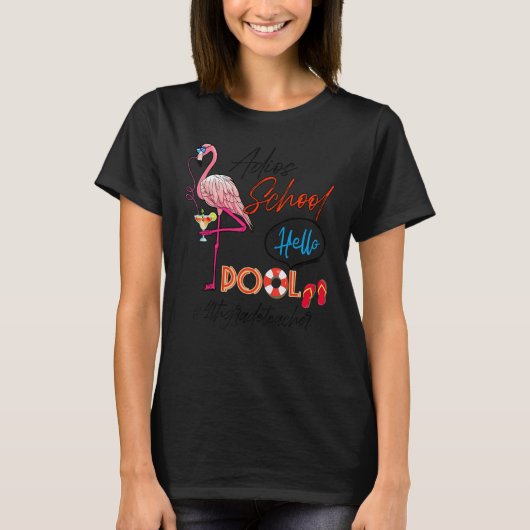 hallo 4e klas leraar Adios School T-shirt (Voorkant)
