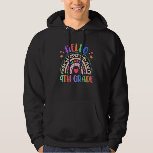Hallo 4e klas luipaard boho regenboog 1e dag van S Hoodie