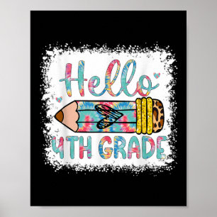 Hallo 4e klas terug naar school 4e klas student poster