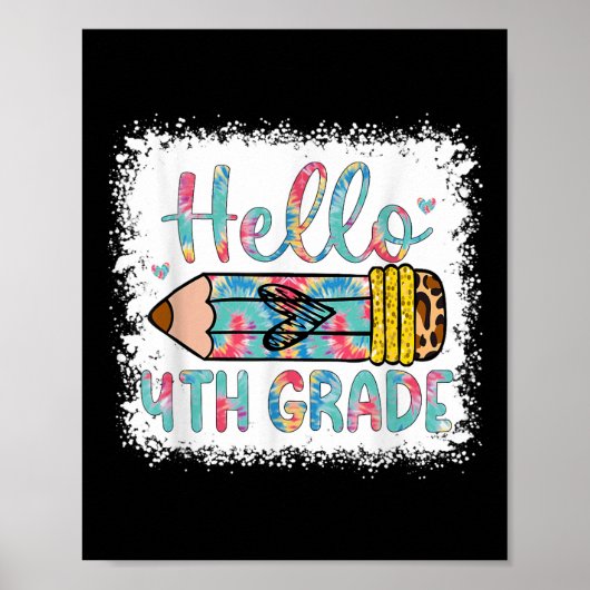 Hallo 4e klas terug naar school 4e klas student poster (Voorkant)