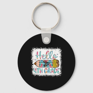 Hallo 4e klas terug naar school 4e klas student sleutelhanger