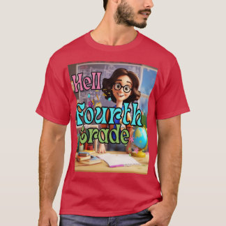 Hallo 4e klas terug naar school eerste dag vierde  t-shirt