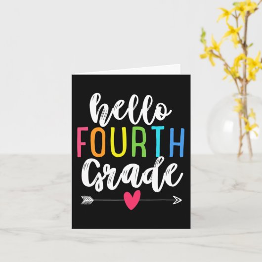 Hallo 4e klas terug naar school leuk Kinder GI Kaart (Gele Bloem)