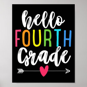 Hallo 4e klas terug naar school leuk Kinder GI Poster