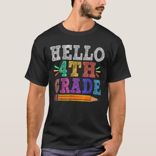 hallo 4e klas van de leraar t-shirt (Voorkant)