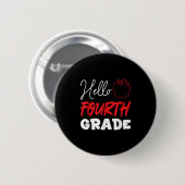 Hallo 4e leerjaar schooljaar 4e leerjaar kinderen ronde button 5,7 cm (Voorkant /achterkant)