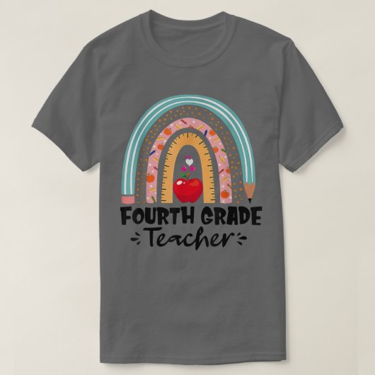 hallo 4e Rainbow-leraar Eerste dag van de School T-shirt (Design voorkant)