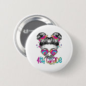 Hallo 4e Vierde Klas Rommelige Knot Ck Terug Naar Ronde Button 5,7 Cm (Voorkant /achterkant)