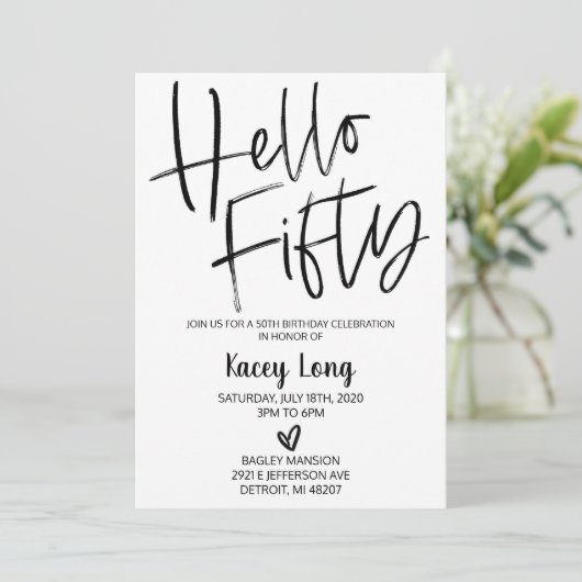 hallo 500e uitnodiging van de verjaardag (Staand voorkant)