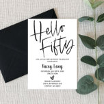 hallo 500e uitnodiging van de verjaardag<br><div class="desc">Dit is een zwart-wit minimalistisch thema Hallo 50 verjaardag Invite. Dit is voor iedereen die 50 wordt. Viel je 50ste verjaardag met deze minimale uitnodiging.</div>