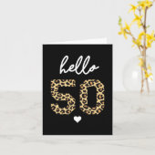 hallo 50- 50-50e verjaardag viering cadeau kaart (Gele Bloem)