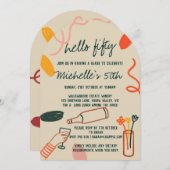 Hallo 50 50e verjaardag van de wijnmakerij kaart (Voorkant / Achterkant)