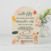 Hallo 50 50e verjaardag van de wijnmakerij kaart (Staand voorkant)