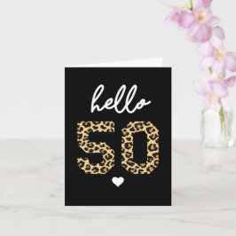 Hallo 50- 50ste verjaardag cadeau outfit kaart