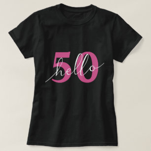 Hallo 50   50ste verjaardag feest op maat t-shirt