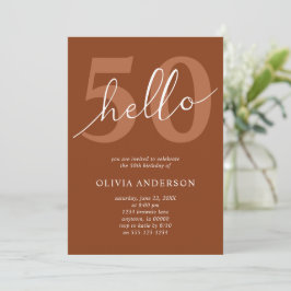 Hallo 50 Boho Chic Terracotta 50ste verpartij Kaart