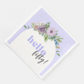 Hallo 50 - Delicate Bloemen lavendel 50e bday Servet (Hoek)