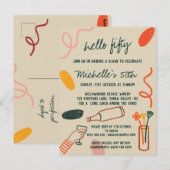 Hallo 50 Fifty 50e Wijngaard Lunch Verjaardag Briefkaart (Voorkant / Achterkant)