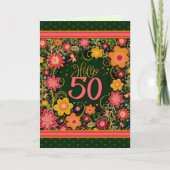Hallo 50 Floral Fun Verjaardagsinspiratie Kaart (Voorkant)