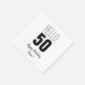 hallo 50 Gepersonaliseerde Birthday Napkins Servet (Hoek)