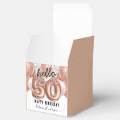 hallo 50 roze Glitter Birthday-ballonnen Bedankdoosjes (Geopend)