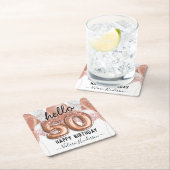 hallo 50 roze Glitter Birthday-ballonnen Kartonnen Onderzetters (Insitu)