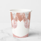 hallo 50 roze Glitter Birthday-ballonnen Papieren Bekers (Achterkant)