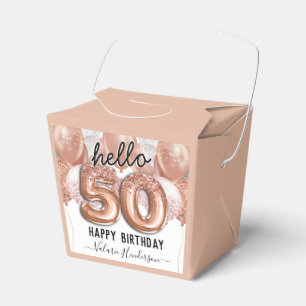 hallo 50 Roze Glitter Birthday Balloons Favor Box Bedankdoosjes