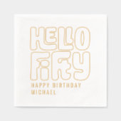 Hallo 50 Vijftigste 50ste verjaardag gepersonalise Folie Servetten (Voorkant)