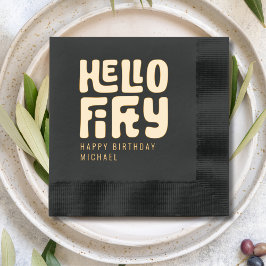 Hallo 50 Vijftigste 50ste verjaardag gepersonalise Folie Servetten