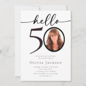 Hallo 50 Vijftigste verjaardag Kaart (Voorkant)