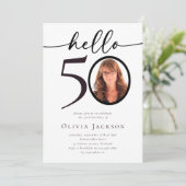 Hallo 50 Vijftigste verjaardag Kaart (Staand voorkant)