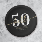 Hallo 50 Vijftigste verjaardag Papieren Bordje
