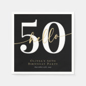 Hallo 50 Vijftigste verjaardag Servet (Voorkant)