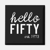 hallo 50e 50e verjaardag magneet (Voorkant)
