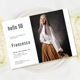 hallo 50e verjaardag aangepaste foto kaart