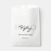 hallo 50e verjaardag Elegant White Calligraphy Bedankzakje (Voorkant)