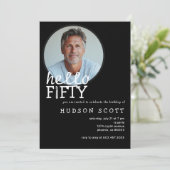 hallo 50e verjaardag partij kaart (Staand voorkant)