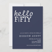 hallo 50e verjaardag partij kaart (Voorkant)