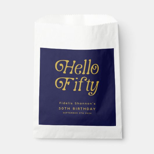 hallo 50e verjaardag van de 50e verjaardag van de  bedankzakje (Voorkant)