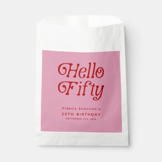 hallo 50e verjaardag van de 50e verjaardag van de  bedankzakje (Voorkant)