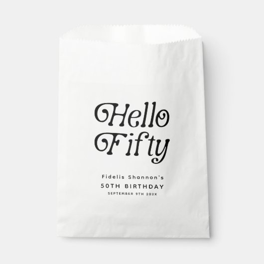 hallo 50e verjaardag van de 50e verjaardag van de  bedankzakje (Voorkant)