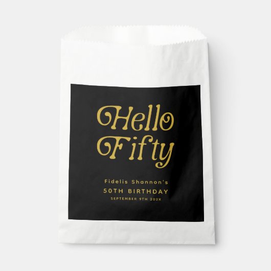 hallo 50e verjaardag van de 50e verjaardag van de  bedankzakje (Voorkant)