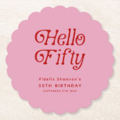 hallo 50e verjaardag van de 50e verjaardag van de  kartonnen onderzetters (Voorkant)