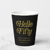 hallo 50e verjaardag van de 50e verjaardag van de papieren bekers (Voorkant)