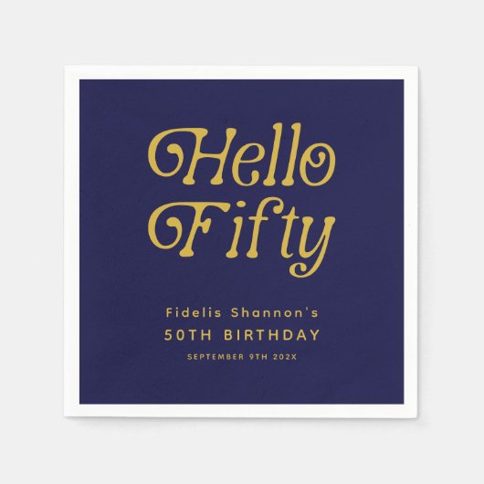 hallo 50e verjaardag van de 50e verjaardag van de servet (Voorkant)