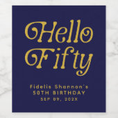 hallo 50e verjaardag van de 50e verjaardag van de  wijn etiket (Enkel label)