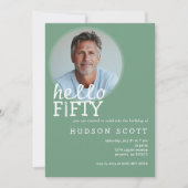 hallo 50e verjaardagsfeest kaart (Voorkant)