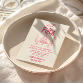 hallo 50ste Roze Hand getrokken Cake Kaart