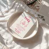 hallo 50ste Roze Hand getrokken Cake Kaart